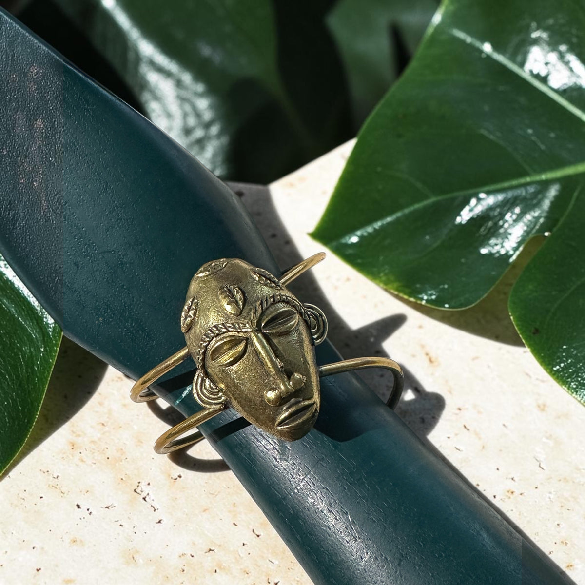 Faces of the Divine Brass Cuff — “The One Who Remembers”