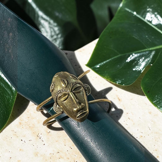 Faces of the Divine Brass Cuff — “The One Who Remembers”