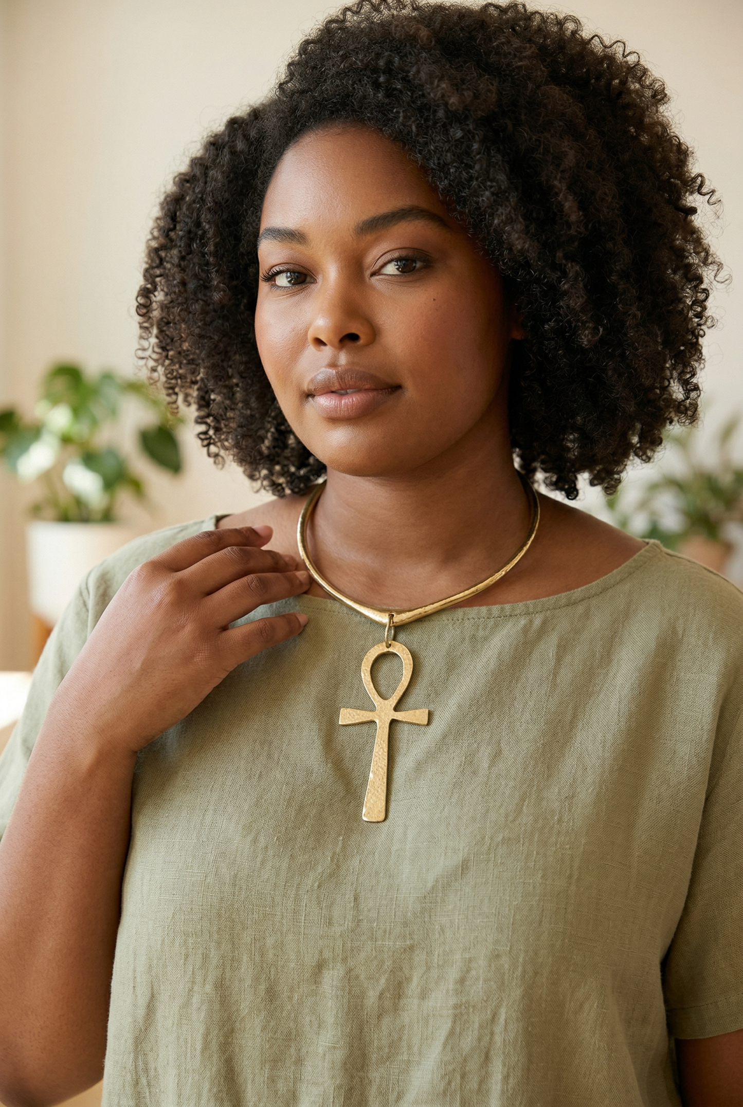 Eternal Life Ankh Brass Necklace