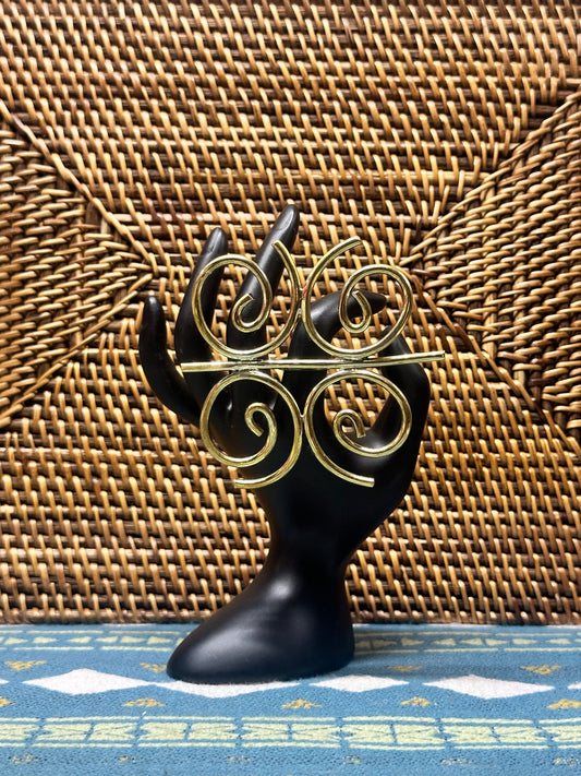 Adinkra Swirls Brass Ring