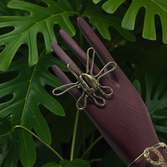 Sun Goddess Cowrie Ring