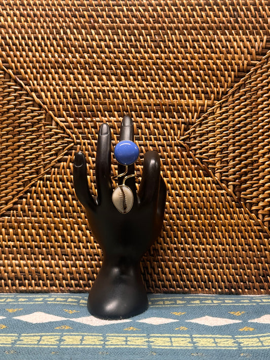 Azure Cowrie Ring