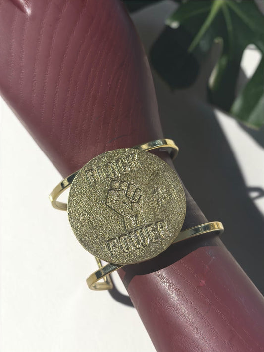 Full Circle Black Power Brass Cuff