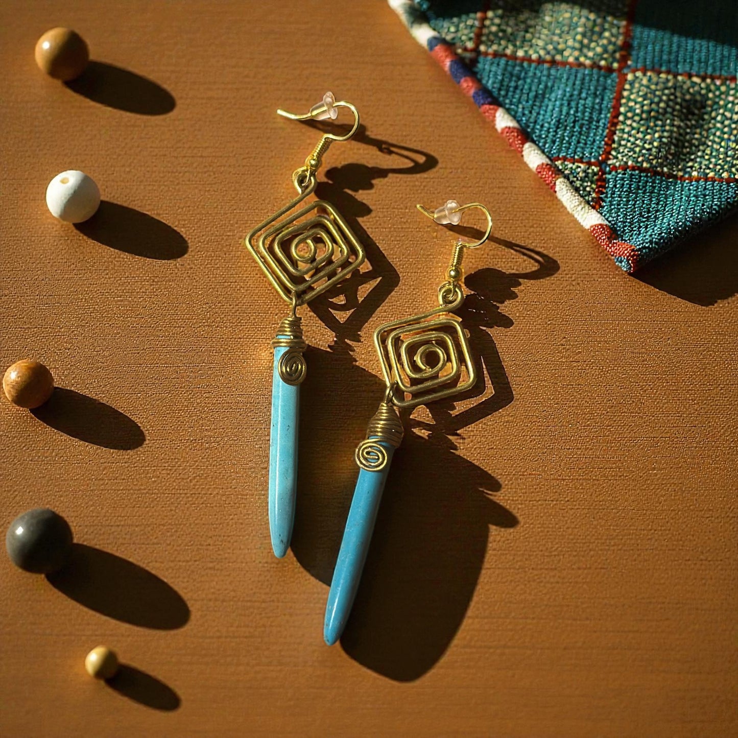 Blue Oasis Spiral Earrings