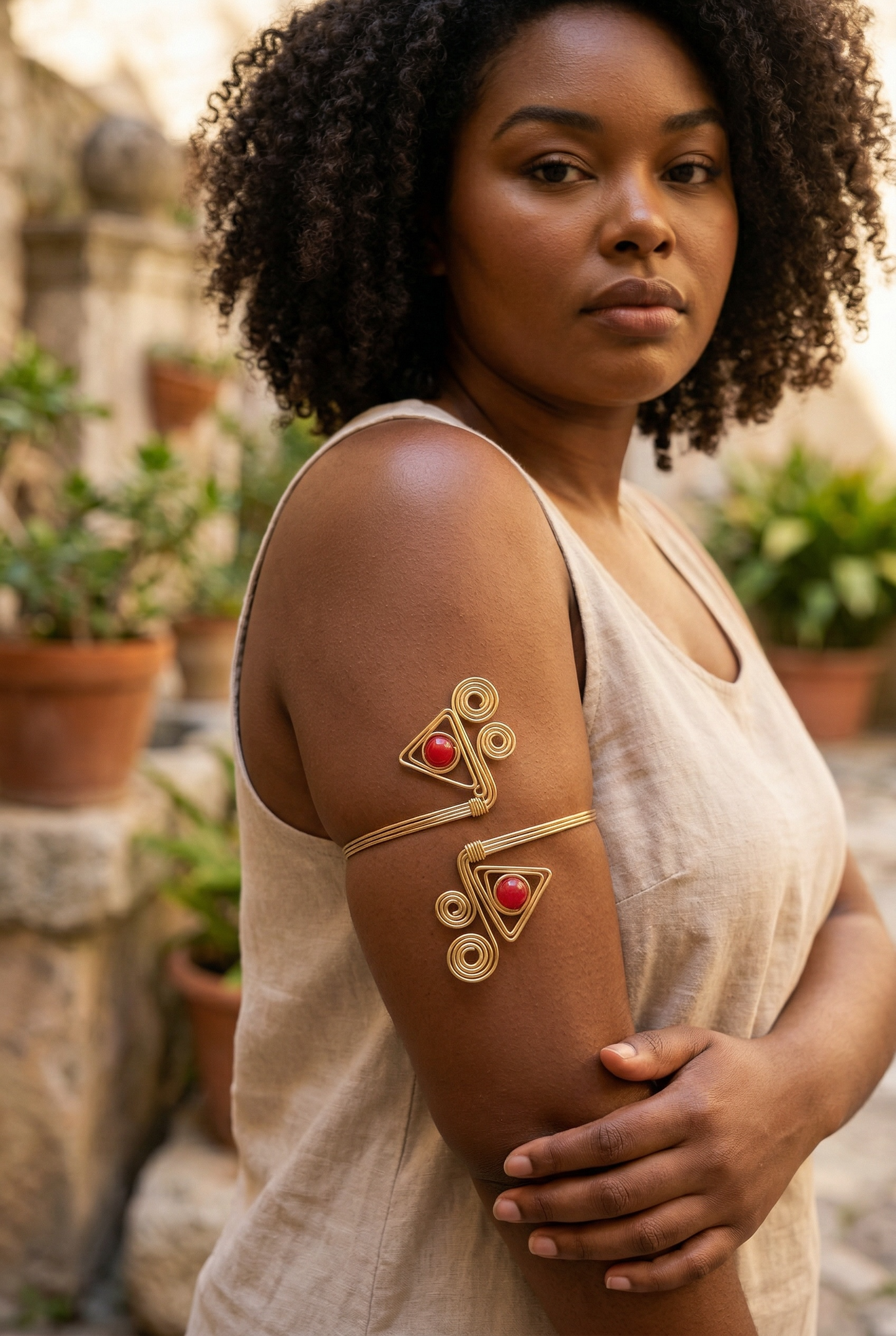 AdornHer Geometric Goddess Arm Cuff