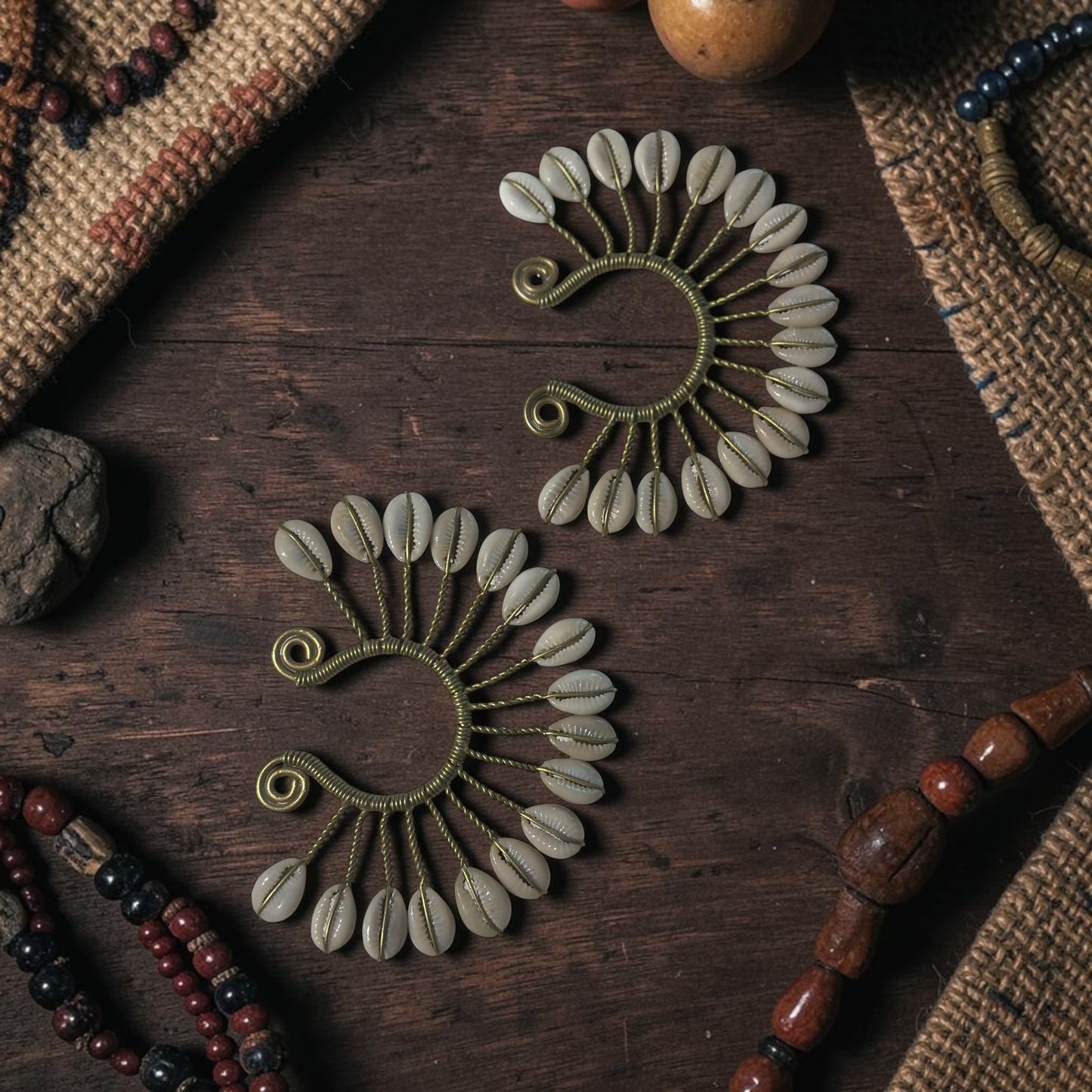 AdornHer “Cowrie Crown” Ear Cuff (Dual Wear)