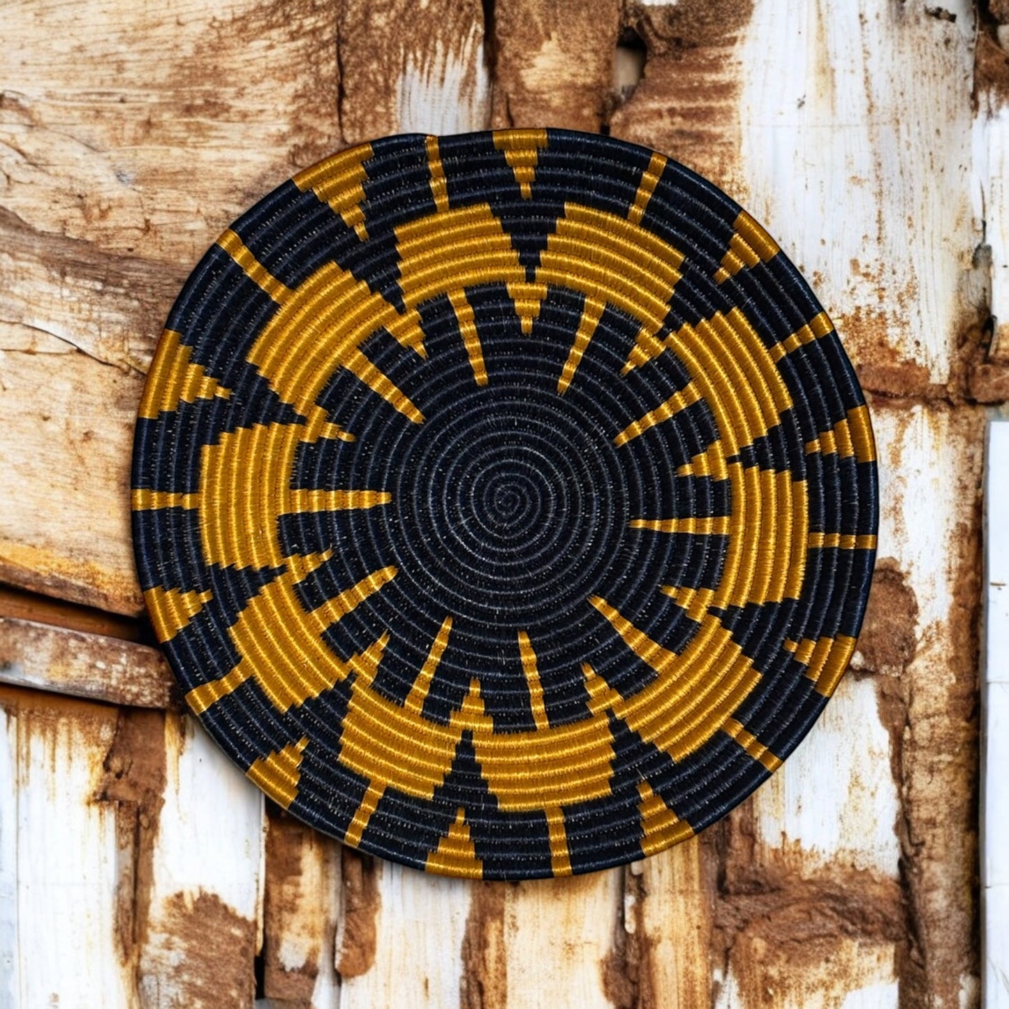 Golden Radiance Woven Basket