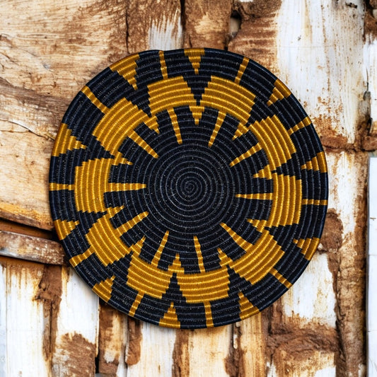 Golden Radiance Woven Basket