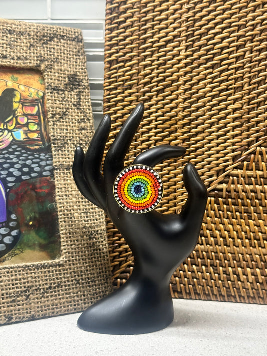 Umoja Sunset Beaded Brass Ring