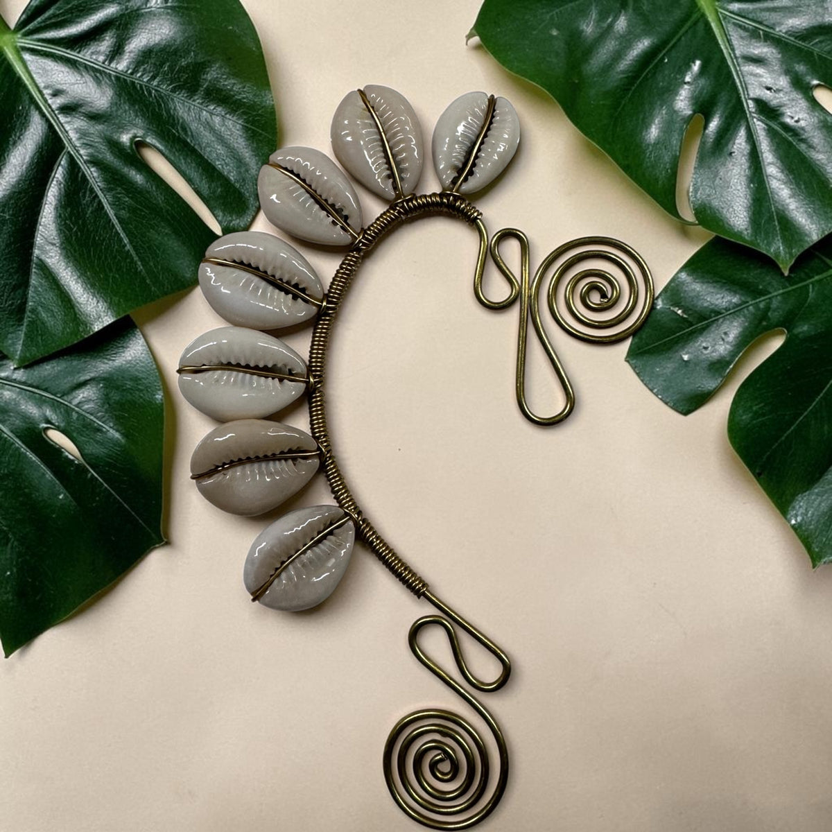 AdornHer “Sacred Rhythm” Cowrie Ear Cuff (Right Ear)