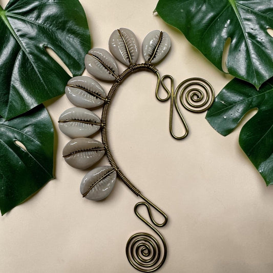 AdornHer “Sacred Rhythm” Cowrie Ear Cuff (Right Ear)