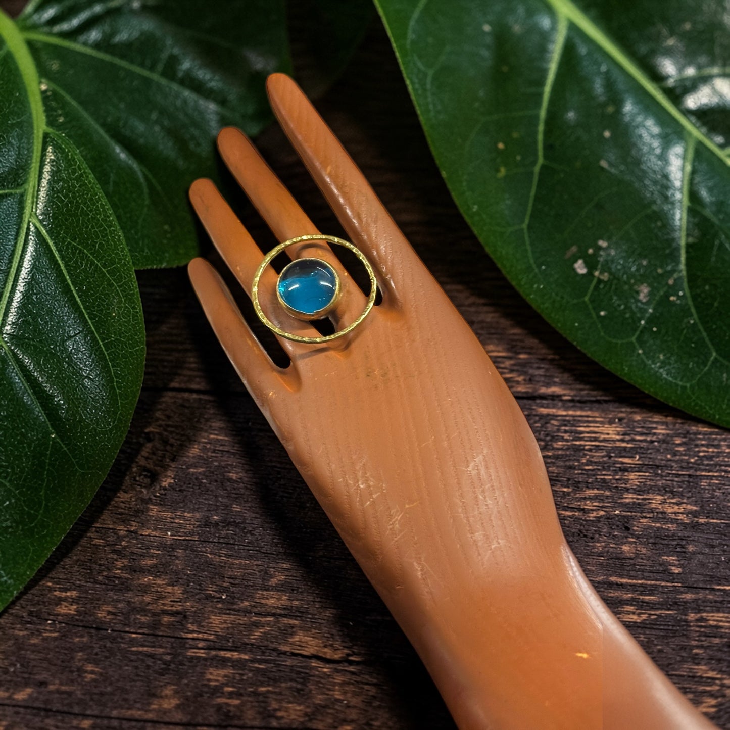 Ocean Halo Brass Ring