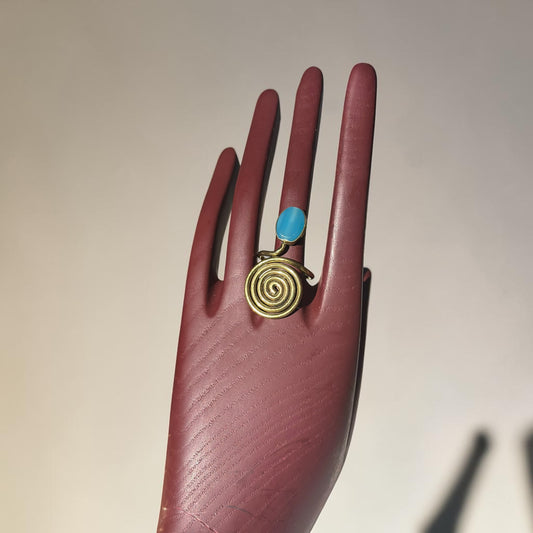 Azure Majesty Brass Ring