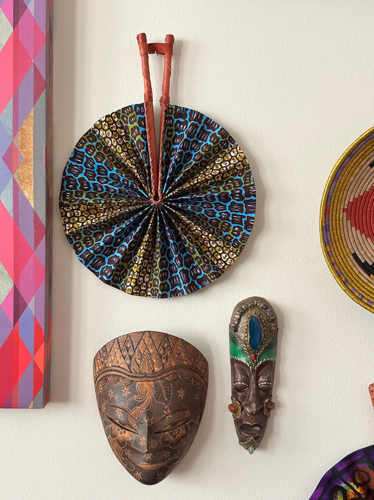 Bold Sunrise Ankara Folding Fan