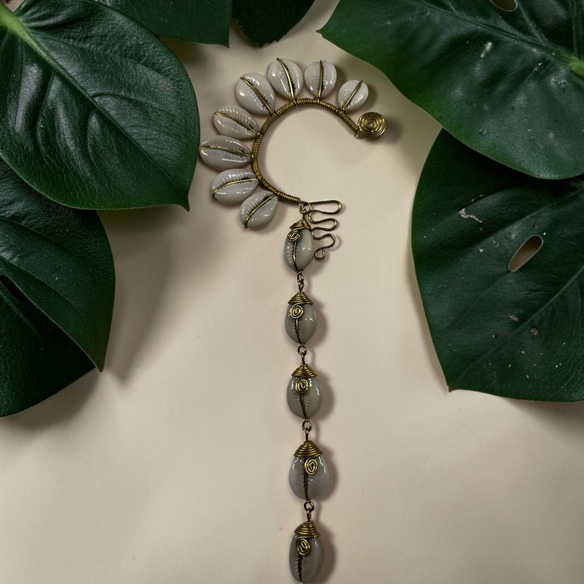 AdornHer “Moonlit Shell” Cowrie Ear Cuff (Right Ear)
