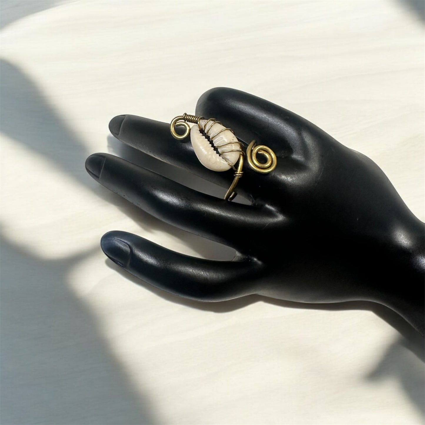 Cowrie Spiral Treasure Ring