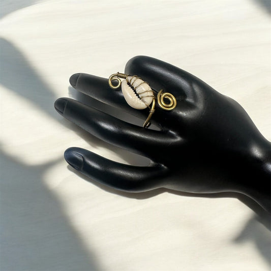 Cowrie Spiral Treasure Ring