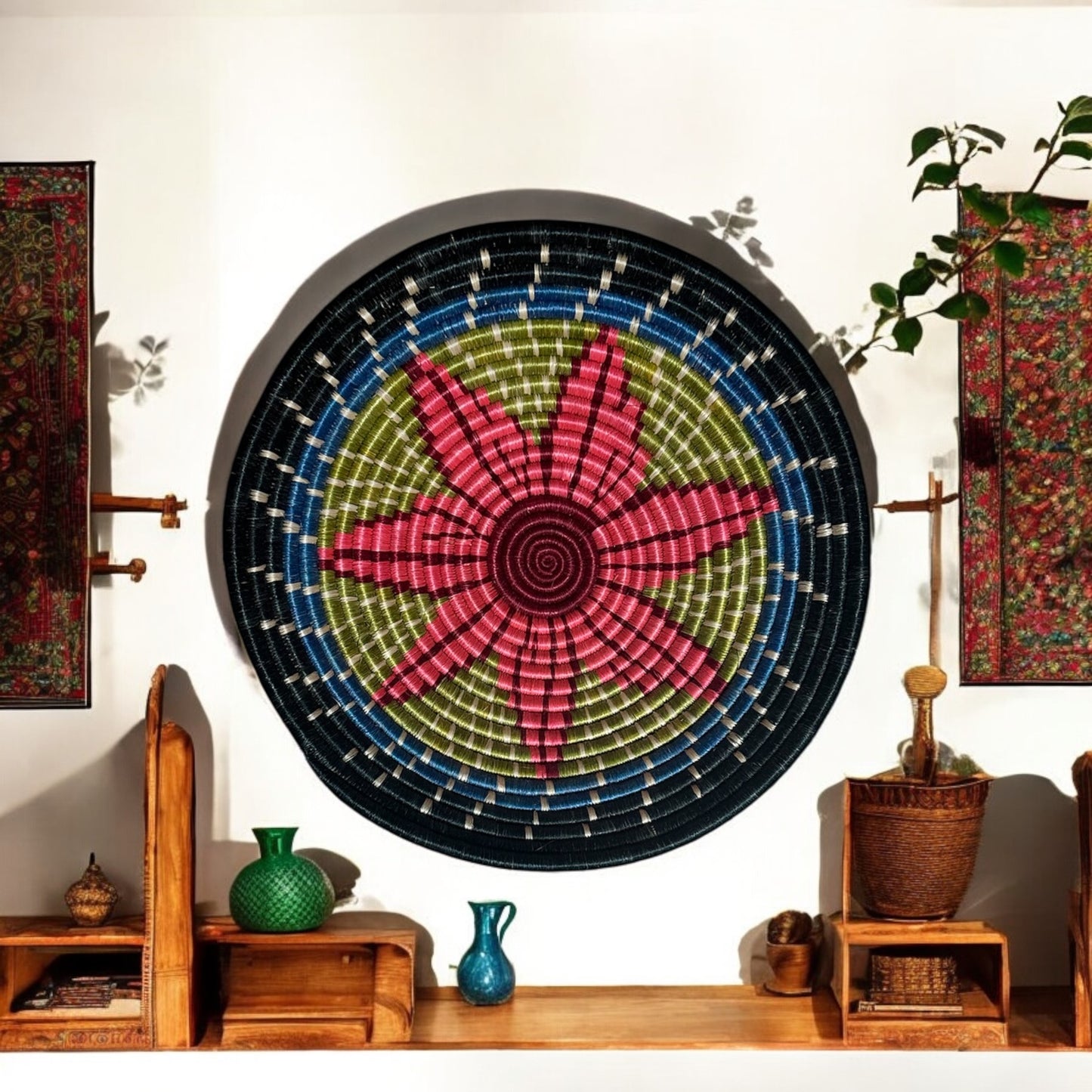 Floral Radiance Woven Basket