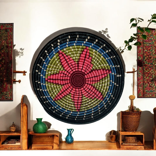 Floral Radiance Woven Basket