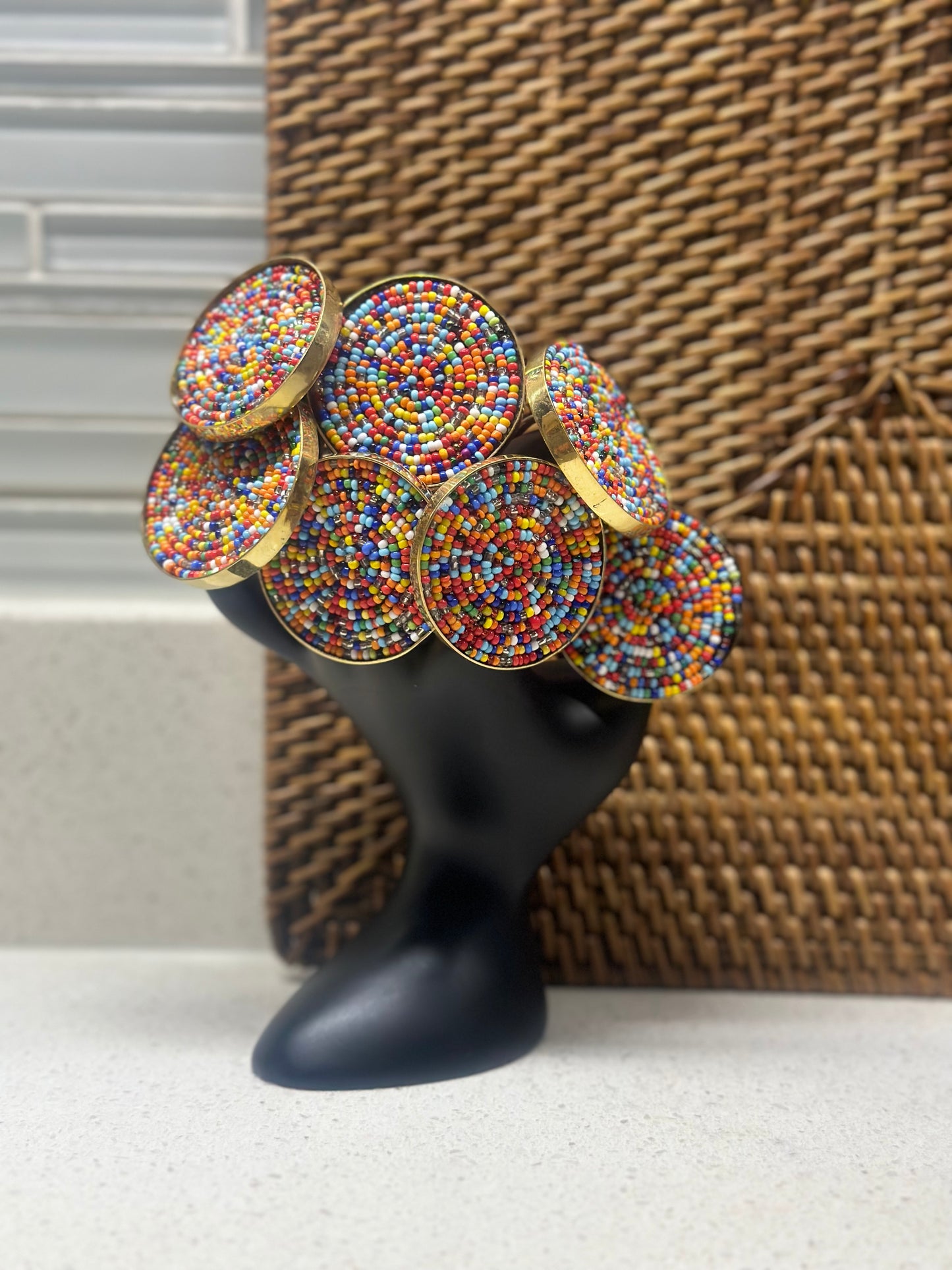 Umoja Rainbow Beaded Brass Ring