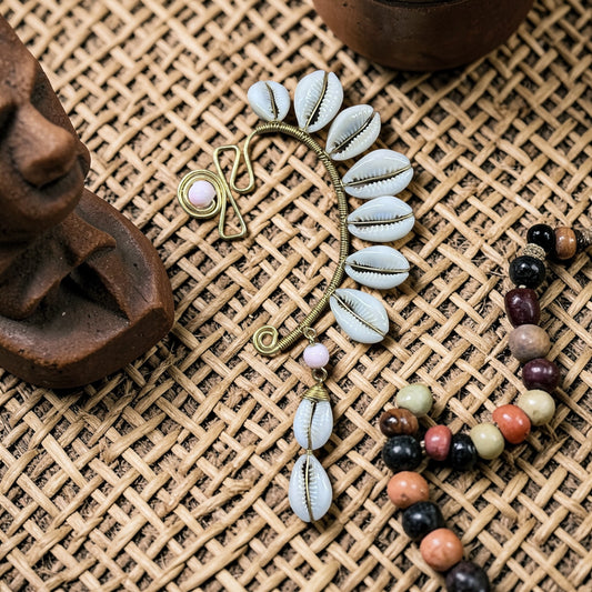 AdornHer “Tides of Ancestry” Cowrie Ear Cuff (Left Ear)