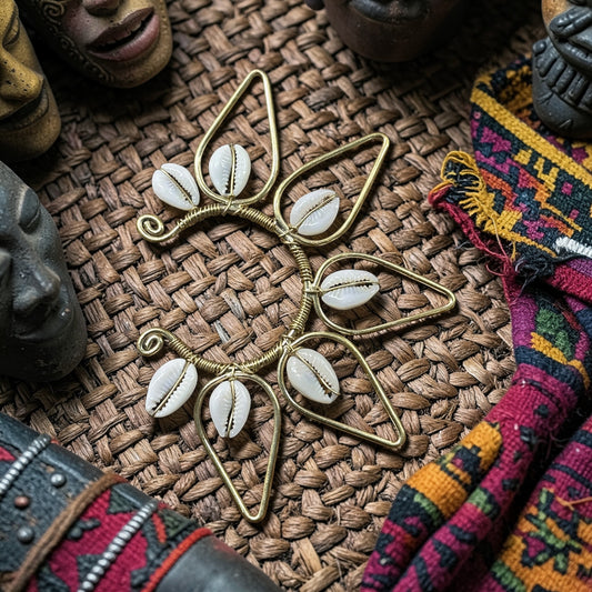 AdornHer “Sacred Petal” Cowrie Ear Cuff (Dual Wear)