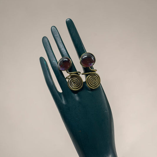 Twilight Current Spiral Brass Ring