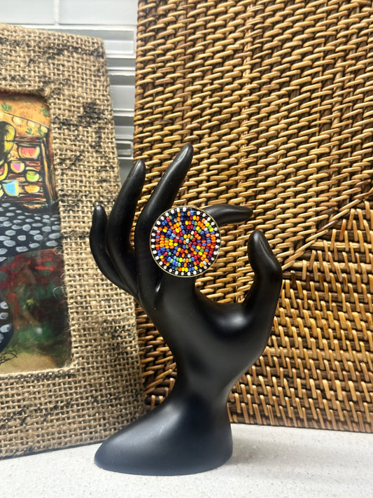 Umoja Festival Beaded Brass Ring