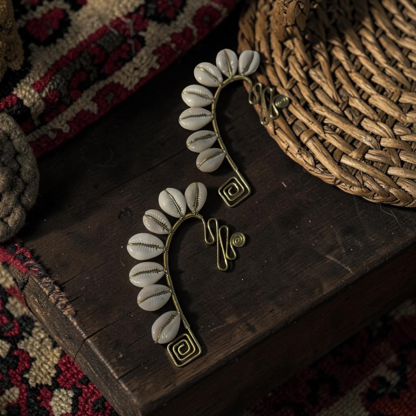 AdornHer “Heritage Spiral” Cowrie Ear Cuff (Right Ear)