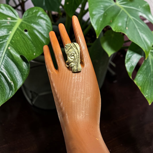 Malkia Profile Brass Ring