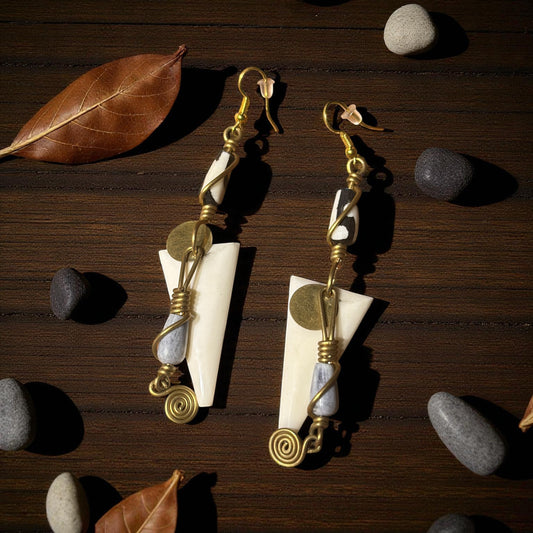 Ivory Spiral Path Earrings