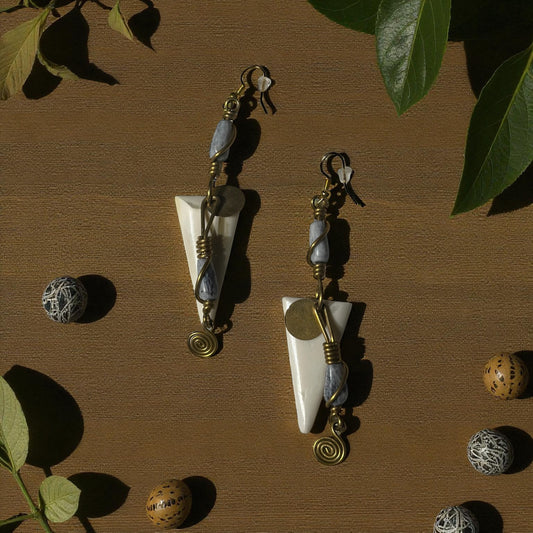 Ivory Spiral Path Earrings Style 2