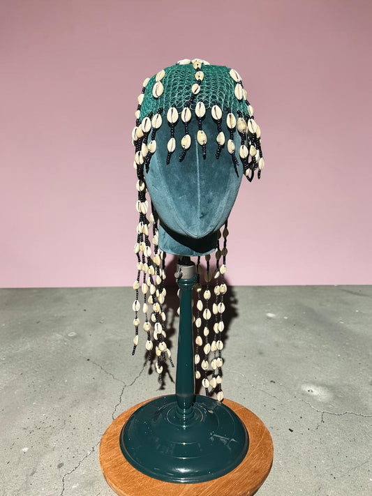 Emerald Spirit Cowrie Shell Headpiece
