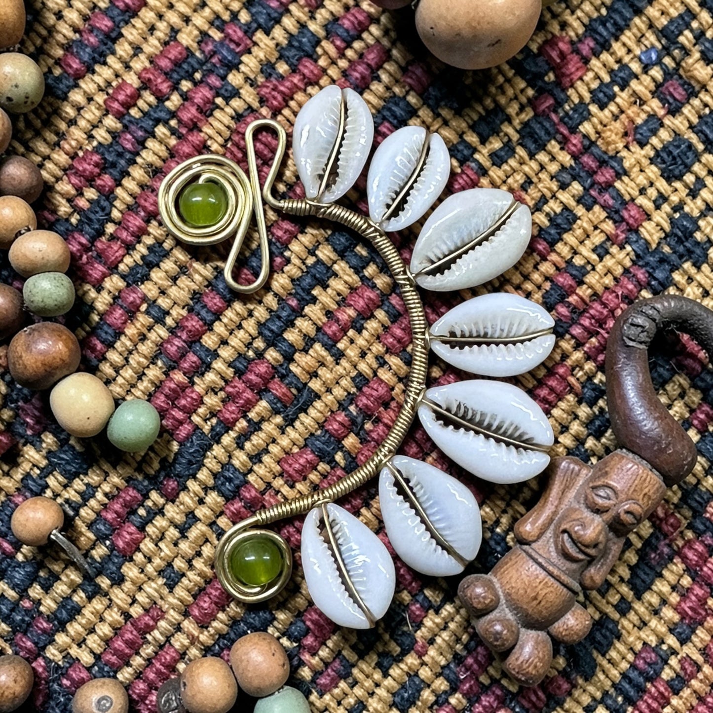 AdornHer “Emerald Waters” Cowrie Ear Cuff (Left Ear)