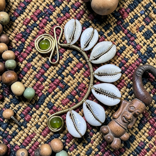 AdornHer “Emerald Waters” Cowrie Ear Cuff (Left Ear)