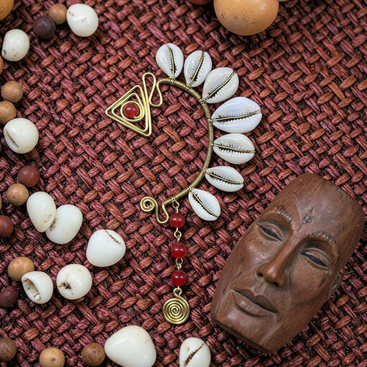 AdornHer “Sacred Flame” Cowrie Ear Cuff (Left Ear)