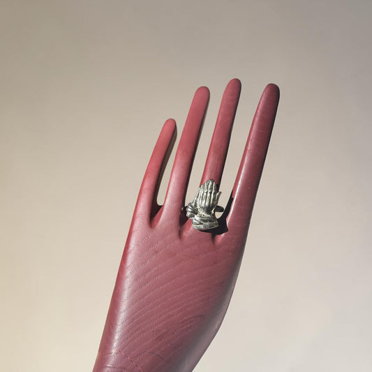 Praying Hands Silver Ring