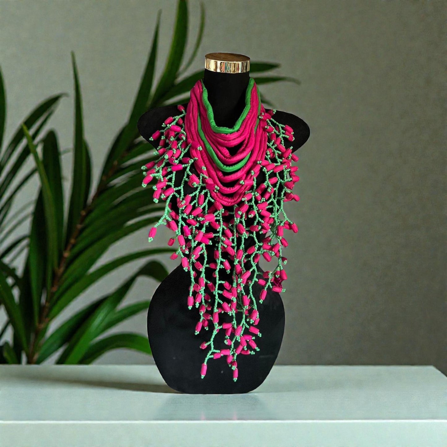 Joy Is Not Quiet — Magenta & Green Statement Adornment