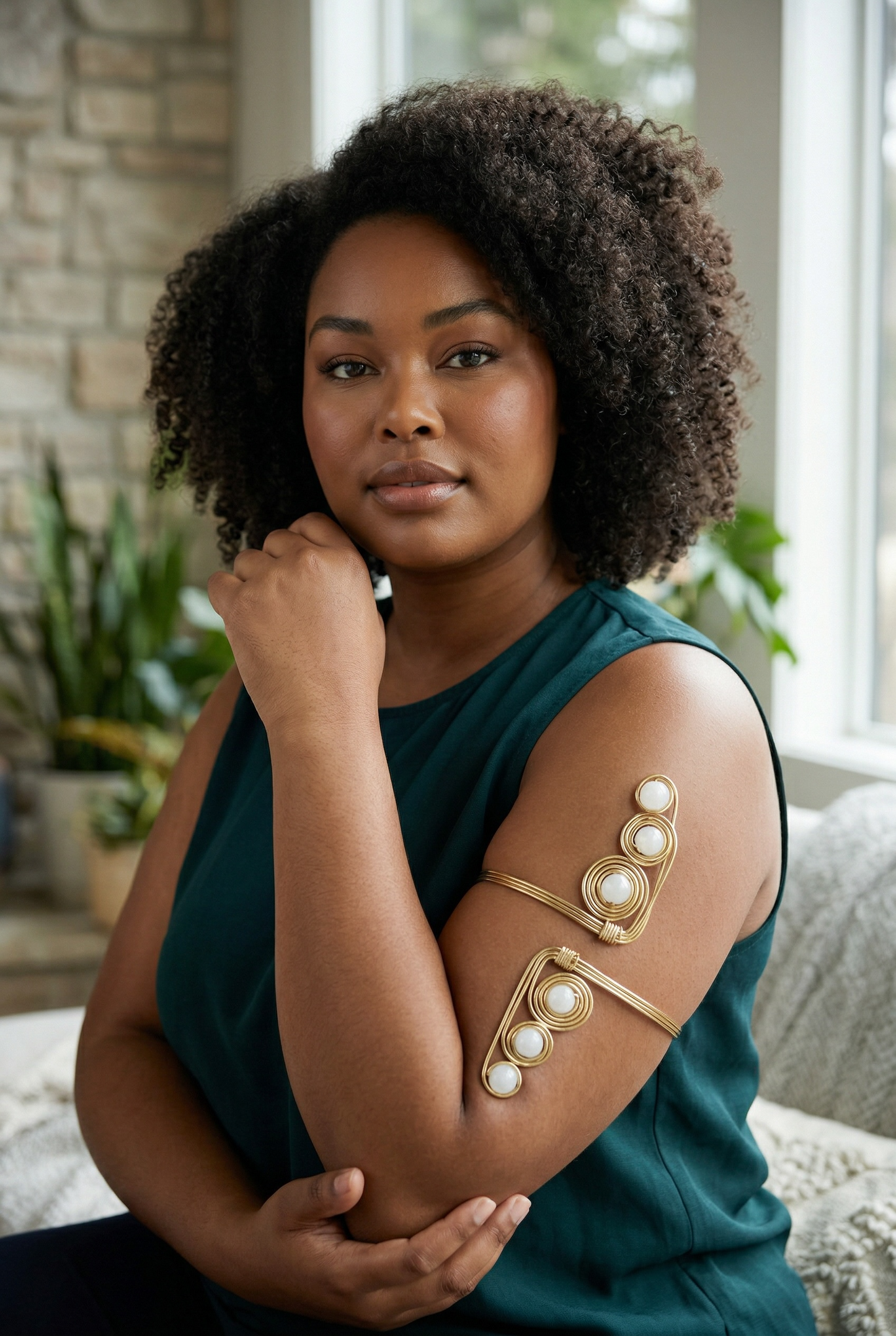 AdornHer Ivory Spiral Essence Arm Cuff
