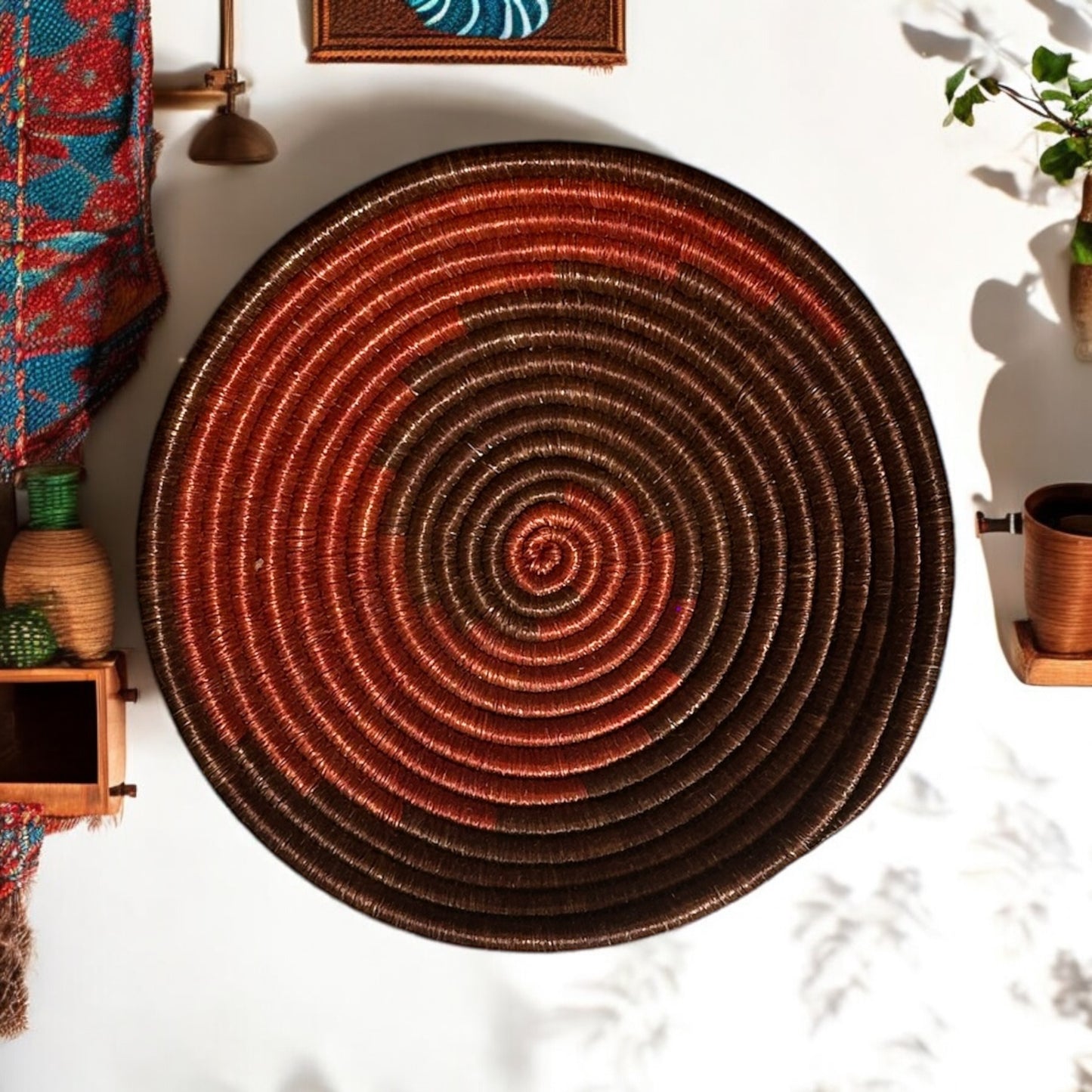 Earthen Flame Woven Basket