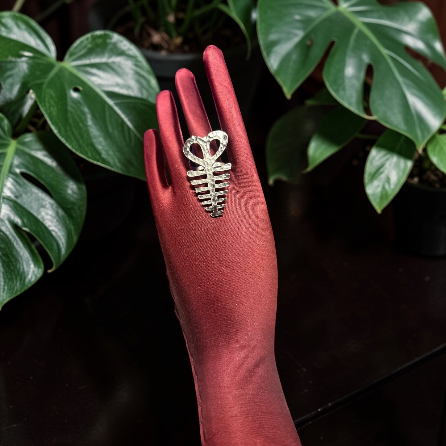 Aya Adinkra Silver Ring