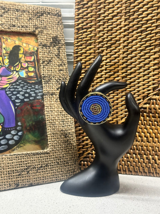 Umoja Earth Beaded Brass Ring