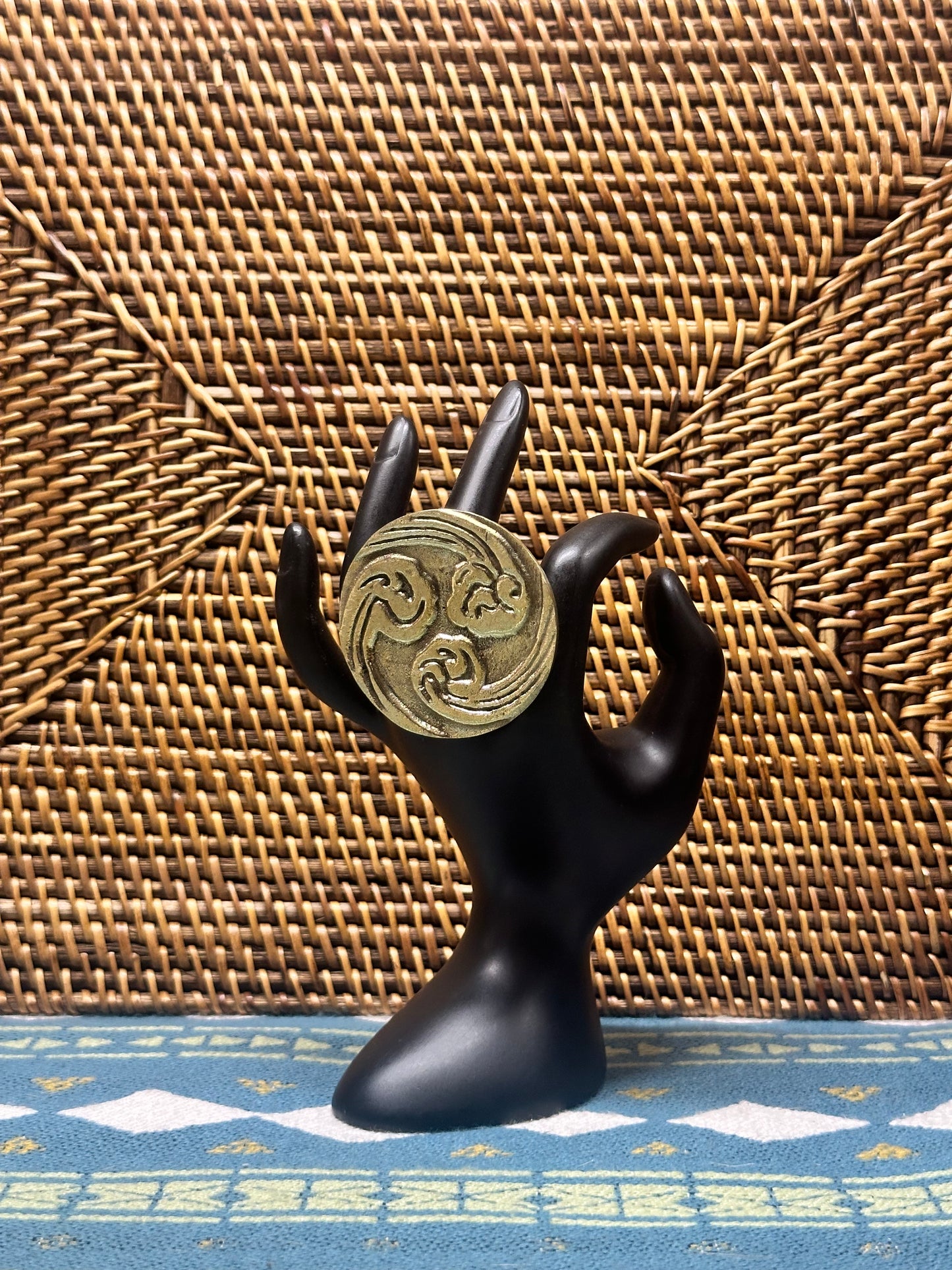 Wind Swirl Brass Ring