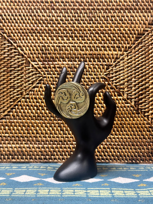 Wind Swirl Brass Ring