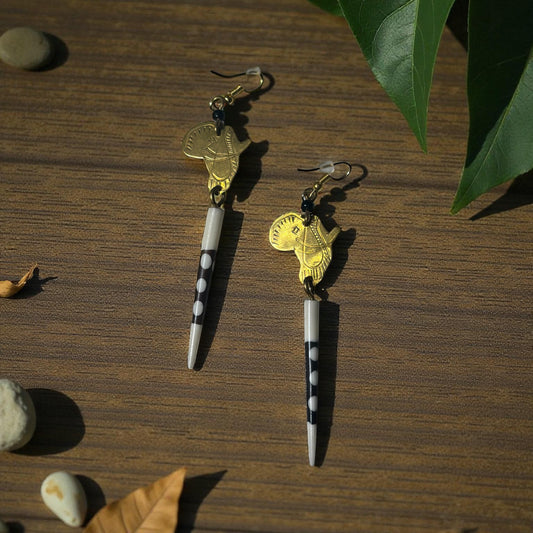Africa Warrior Spear Earrings — Polka Ivory