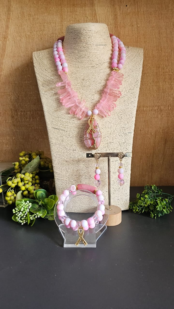 Empowerment Blossom Breast Cancer Jewelry Set