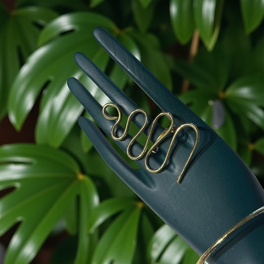 Nile Serpent Brass Ring