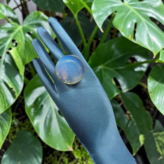 Opalite Brass Ring – Round