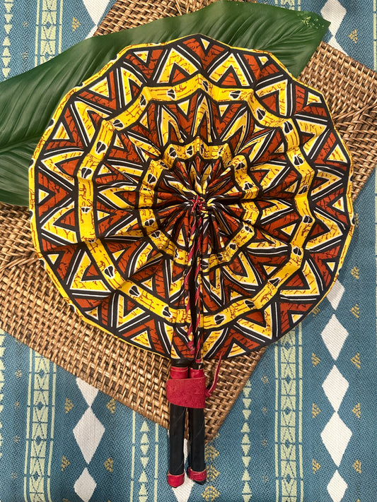 Lamisi Orange Blossom Ankara Folding Fan