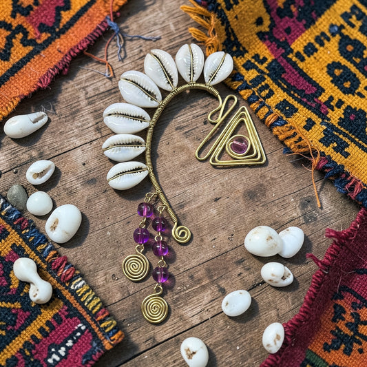 AdornHer “Royal Current” Cowrie Ear Cuff (Right Ear)